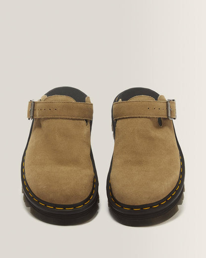 Zebzag Suede Casual Slingback Platform Mules - Savannah Tan — E.H.Suede - image 4