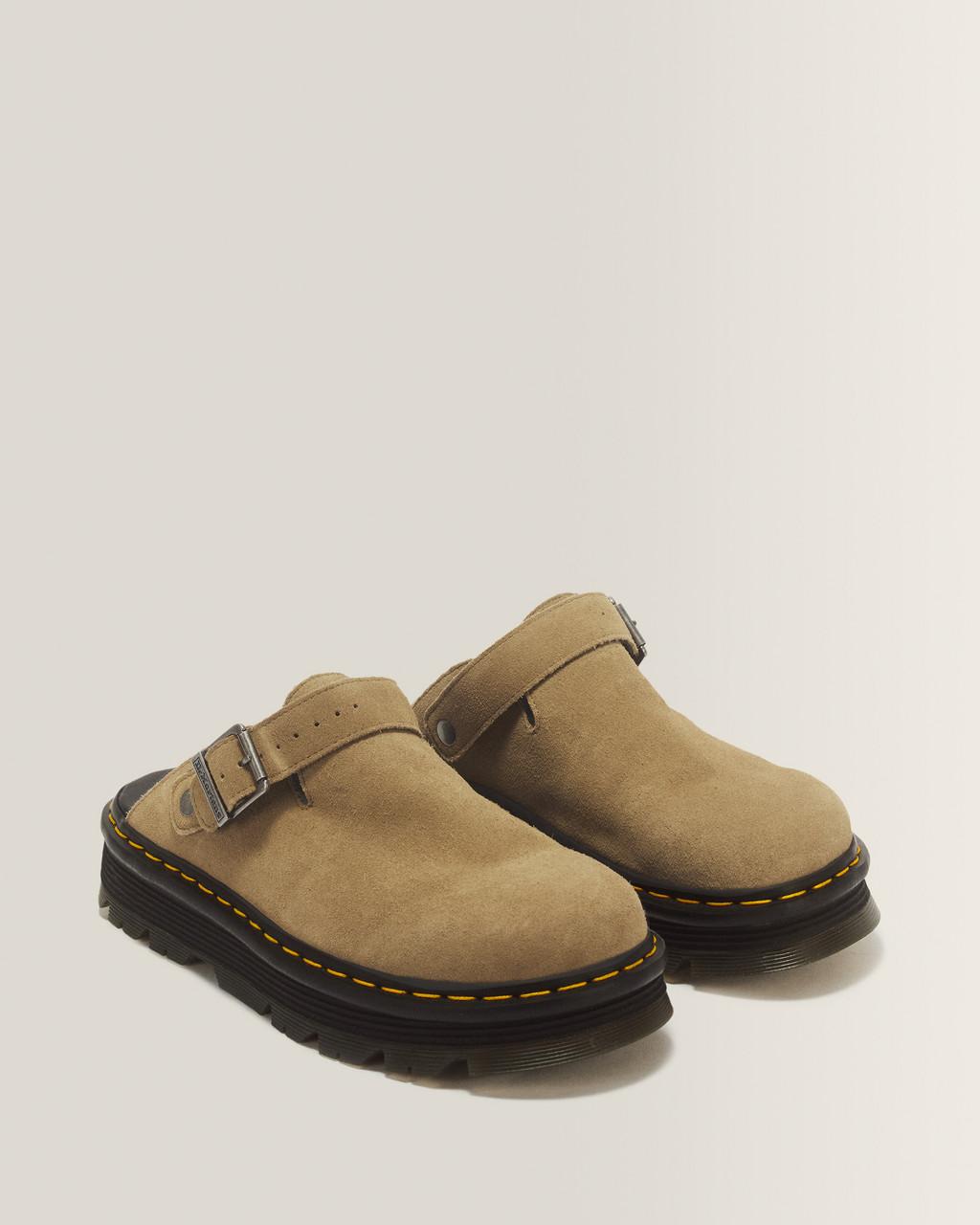 Zebzag Suede Casual Slingback Platform Mules - Savannah Tan — E.H.Suede - image 5