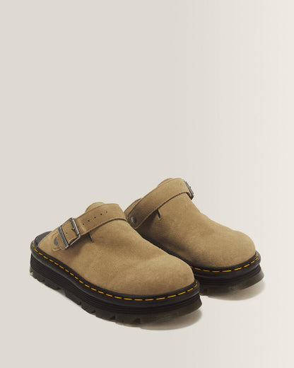 Zebzag Suede Casual Slingback Platform Mules - Savannah Tan — E.H.Suede - image 5