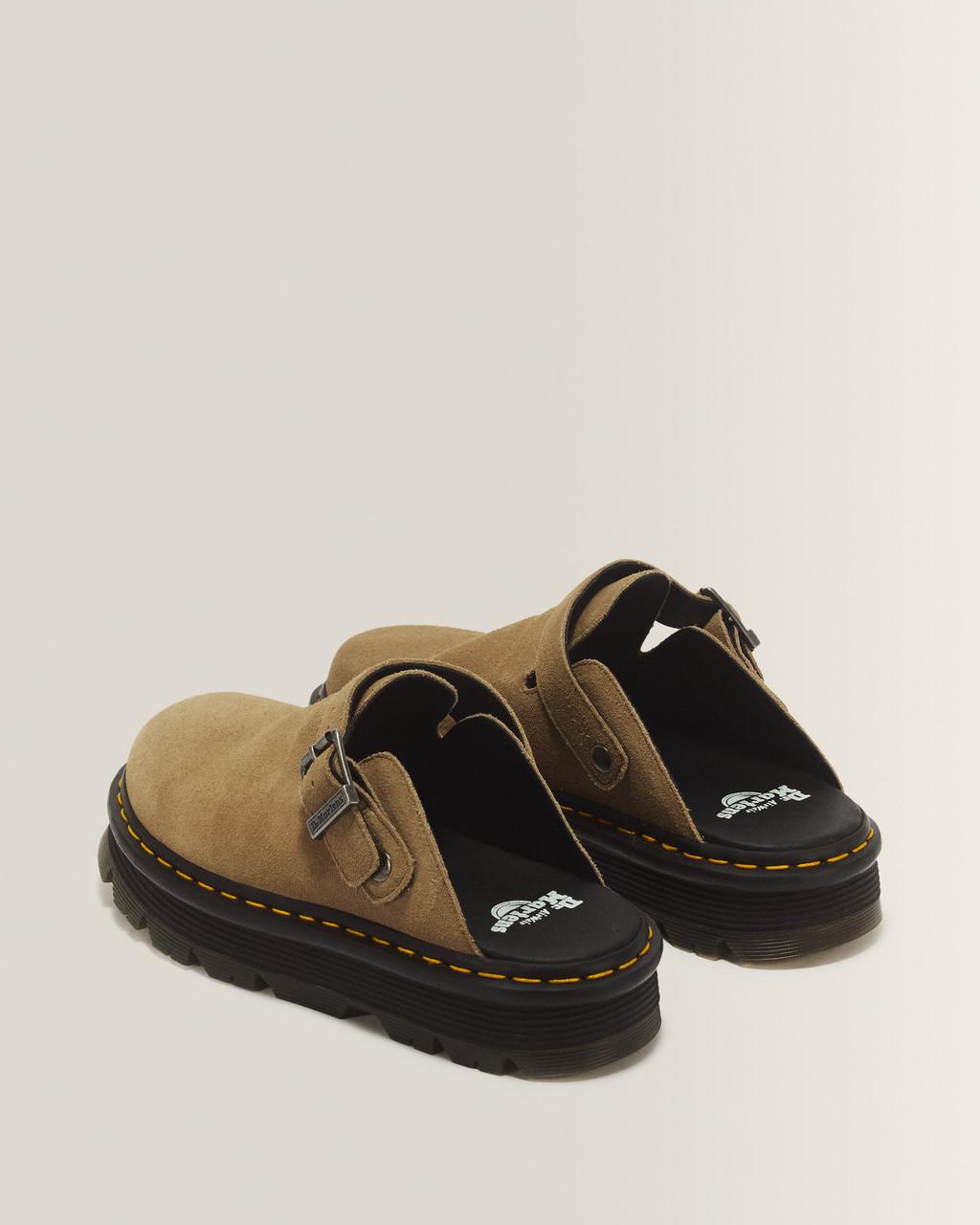 Zebzag Suede Casual Slingback Platform Mules - Savannah Tan — E.H.Suede - image 6