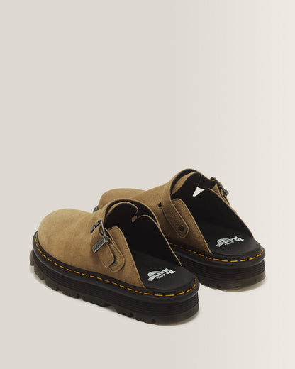 Zebzag Suede Casual Slingback Platform Mules - Savannah Tan — E.H.Suede - image 6