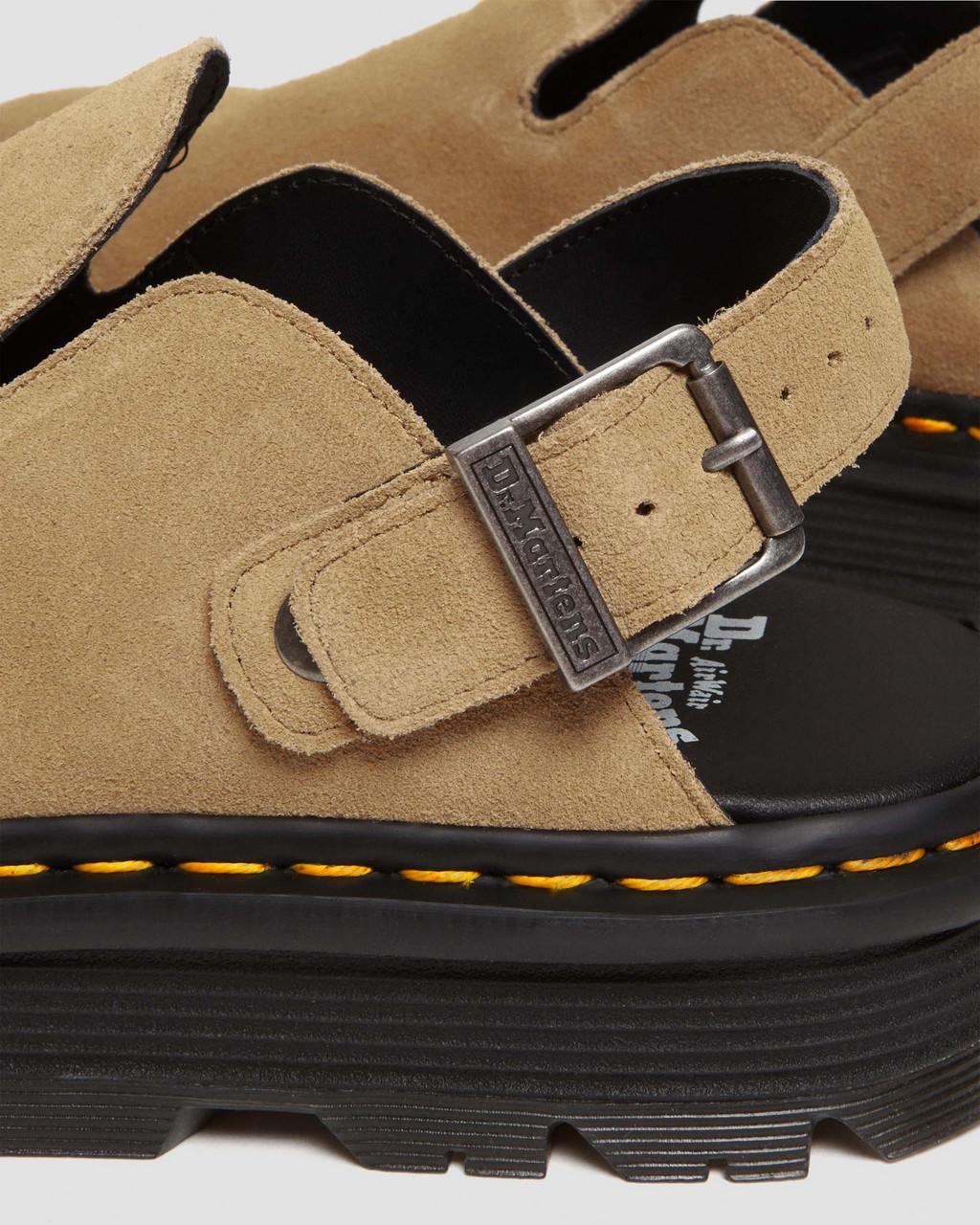 Zebzag Suede Casual Slingback Platform Mules - Savannah Tan — E.H.Suede - image 9