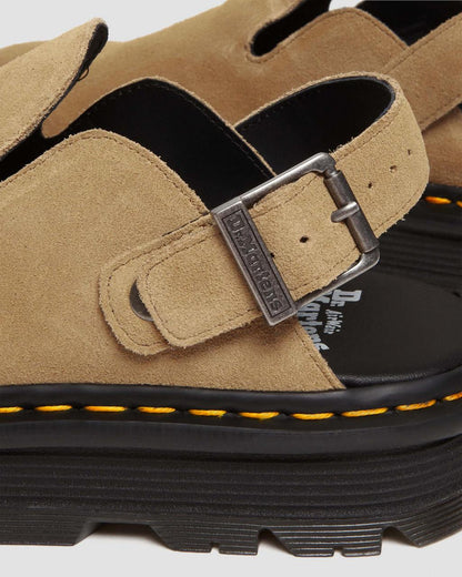 Zebzag Suede Casual Slingback Platform Mules - Savannah Tan — E.H.Suede - image 9