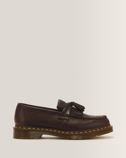 Adrian Yellow Stitch Ambassador Leather Loafers - DARK BROWN — Ambassador