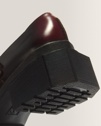 Maybole Square Toe Mary Jane Shoes - Black+Cherry Red — Arcadia - image 3