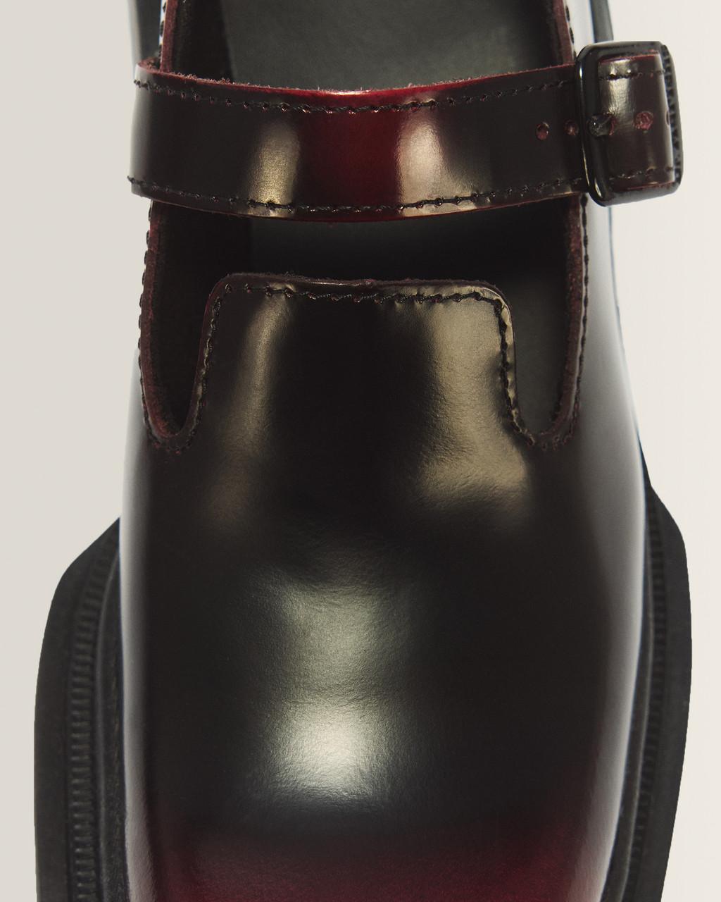 Maybole Square Toe Mary Jane Shoes - Black+Cherry Red — Arcadia - image 8