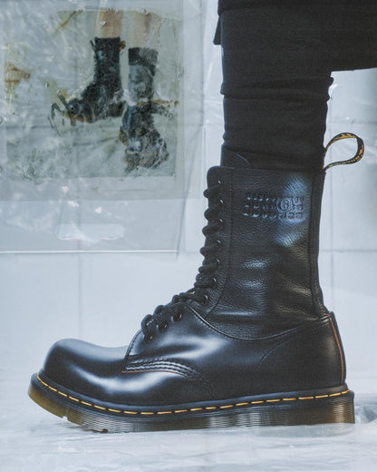 1490 / 1461 MM6 Leather Lace Up Boots - Black — VINTAGE SMOOTH+VIRGINIA - image 2