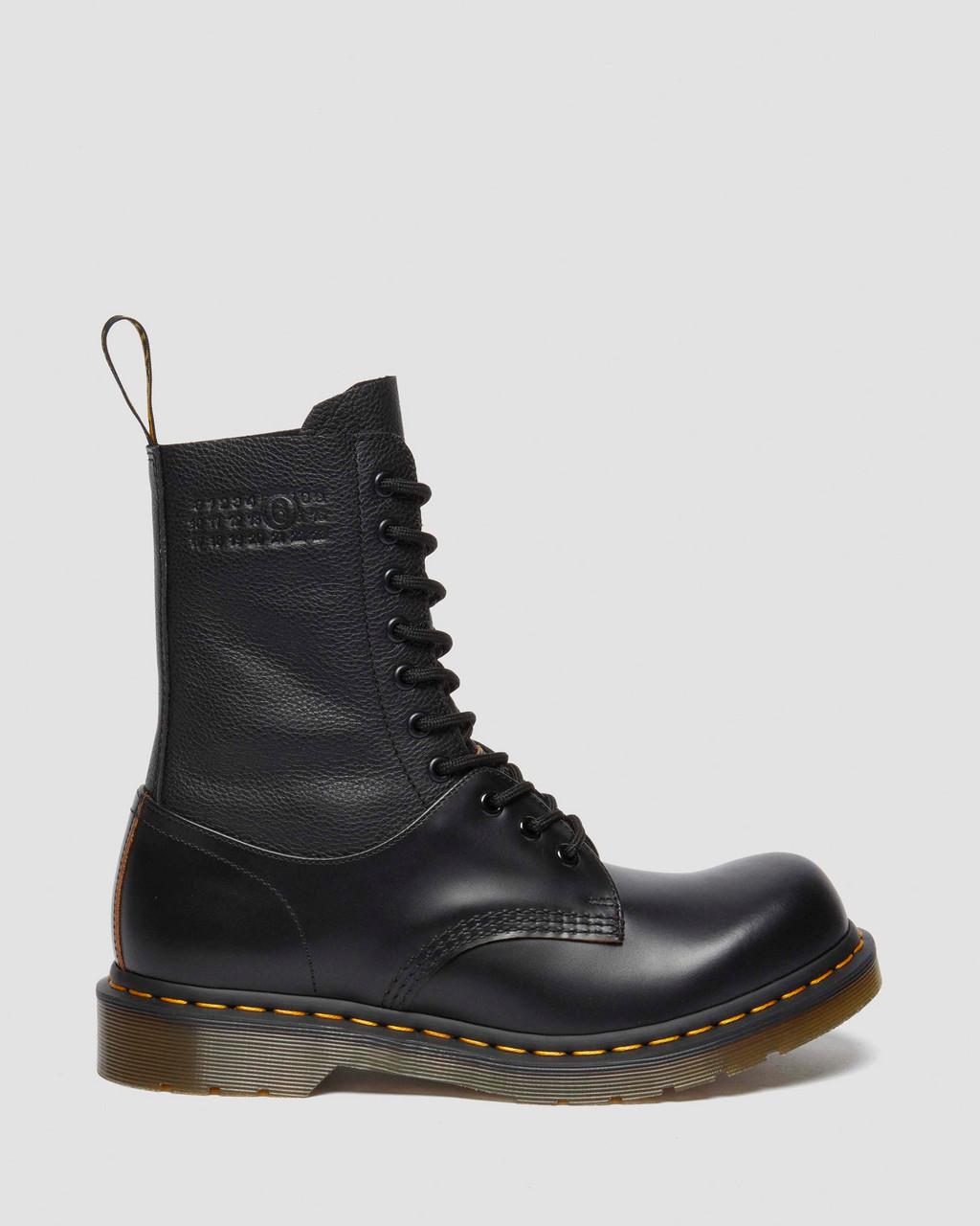 1490 / 1461 MM6 Leather Lace Up Boots - Black — VINTAGE SMOOTH+VIRGINIA - image 6