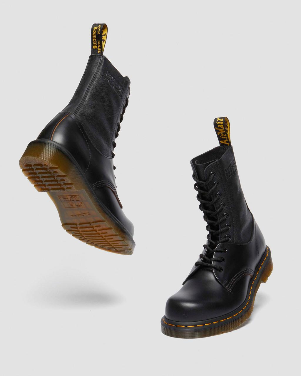 1490 / 1461 MM6 Leather Lace Up Boots - Black — VINTAGE SMOOTH+VIRGINIA - image 8