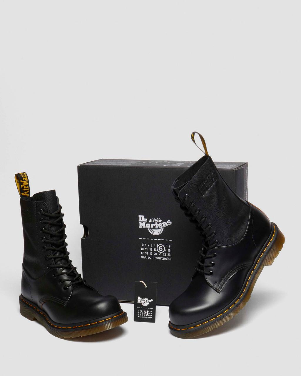 1490 / 1461 MM6 Leather Lace Up Boots - Black — VINTAGE SMOOTH+VIRGINIA - image 10