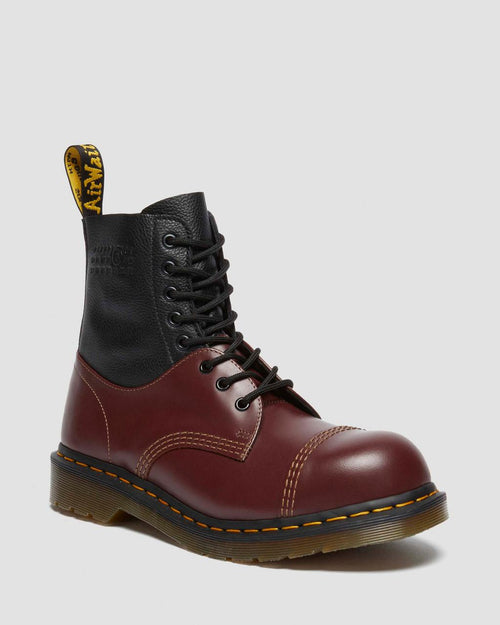 1460 / 1461 MM6 Steel Toe Leather Boots - Black+Oxblood — VINTAGE SMOOTH+VIRGINIA