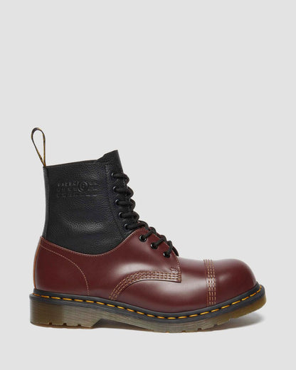 1460 / 1461 MM6 Steel Toe Leather Boots - Black+Oxblood — VINTAGE SMOOTH+VIRGINIA - image 6