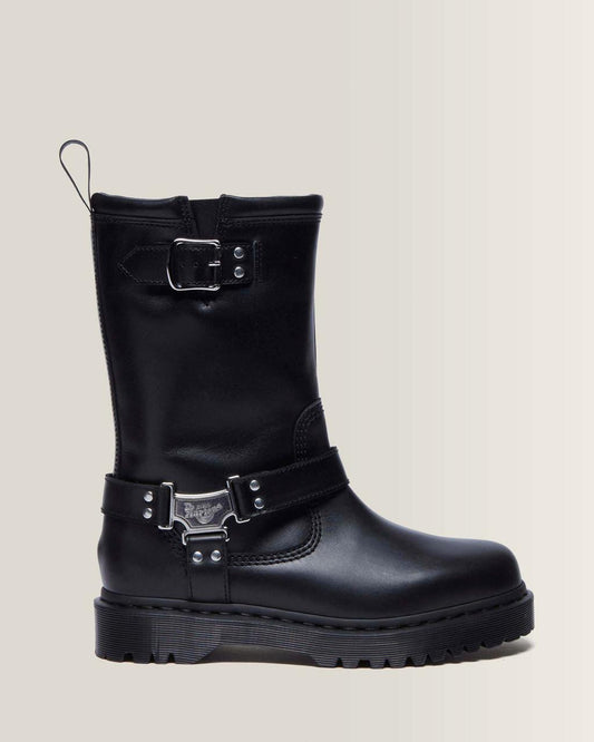 Anistone Hi Leather Biker Boots - Black — Wanama
