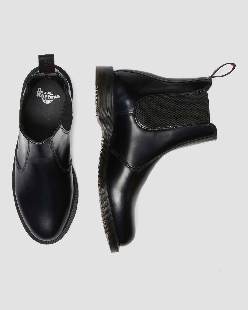 Flora Smooth Chelsea Boots - Black — Polished Smooth - image 11
