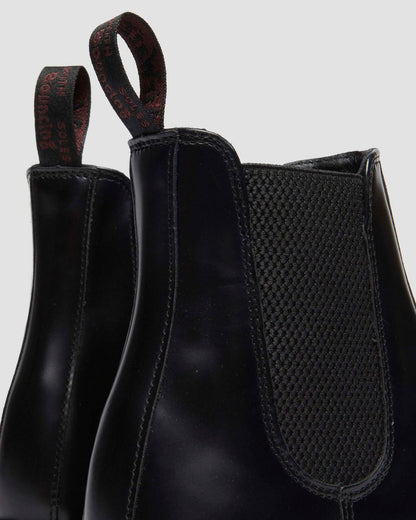Flora Smooth Chelsea Boots - Black — Polished Smooth - image 9