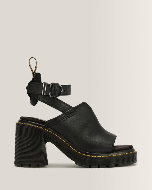 Millee Leather Open Toe Sandals - Black — Sendal