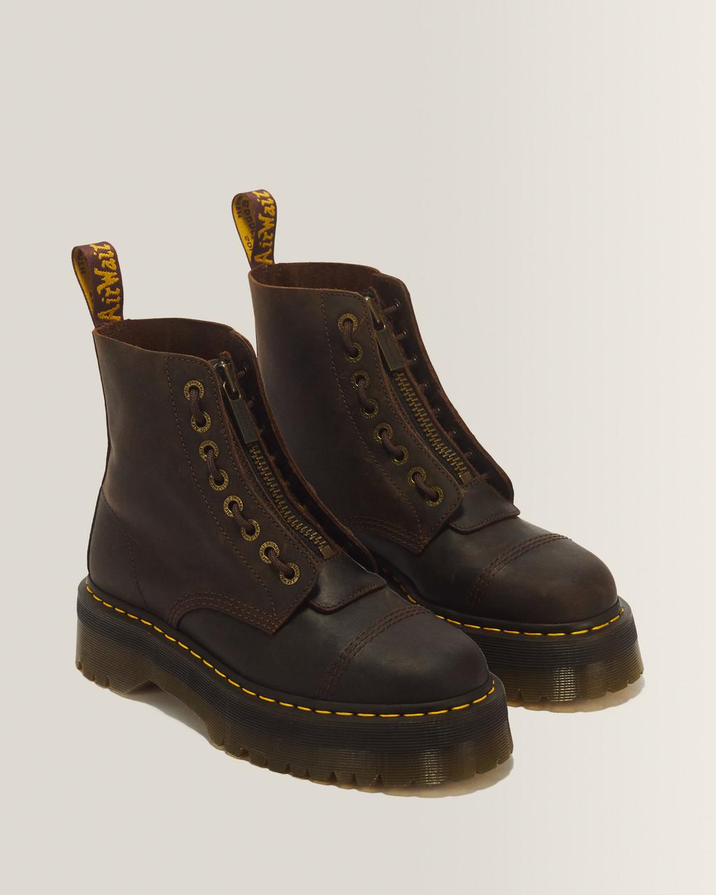 Sinclair Crazy Horse leather platform boots - Dark Brown — Crazy Horse - image 5