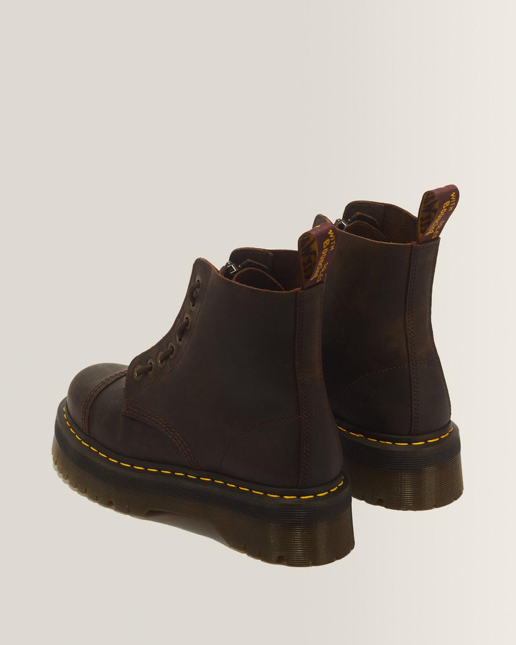 Sinclair Crazy Horse leather platform boots - Dark Brown — Crazy Horse - image 6