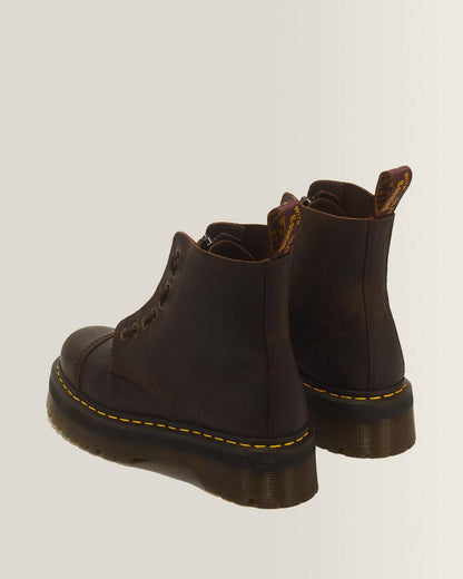 Sinclair Crazy Horse leather platform boots - Dark Brown — Crazy Horse - image 6