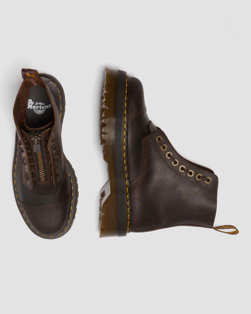 Sinclair Crazy Horse leather platform boots - Dark Brown — Crazy Horse - image 9