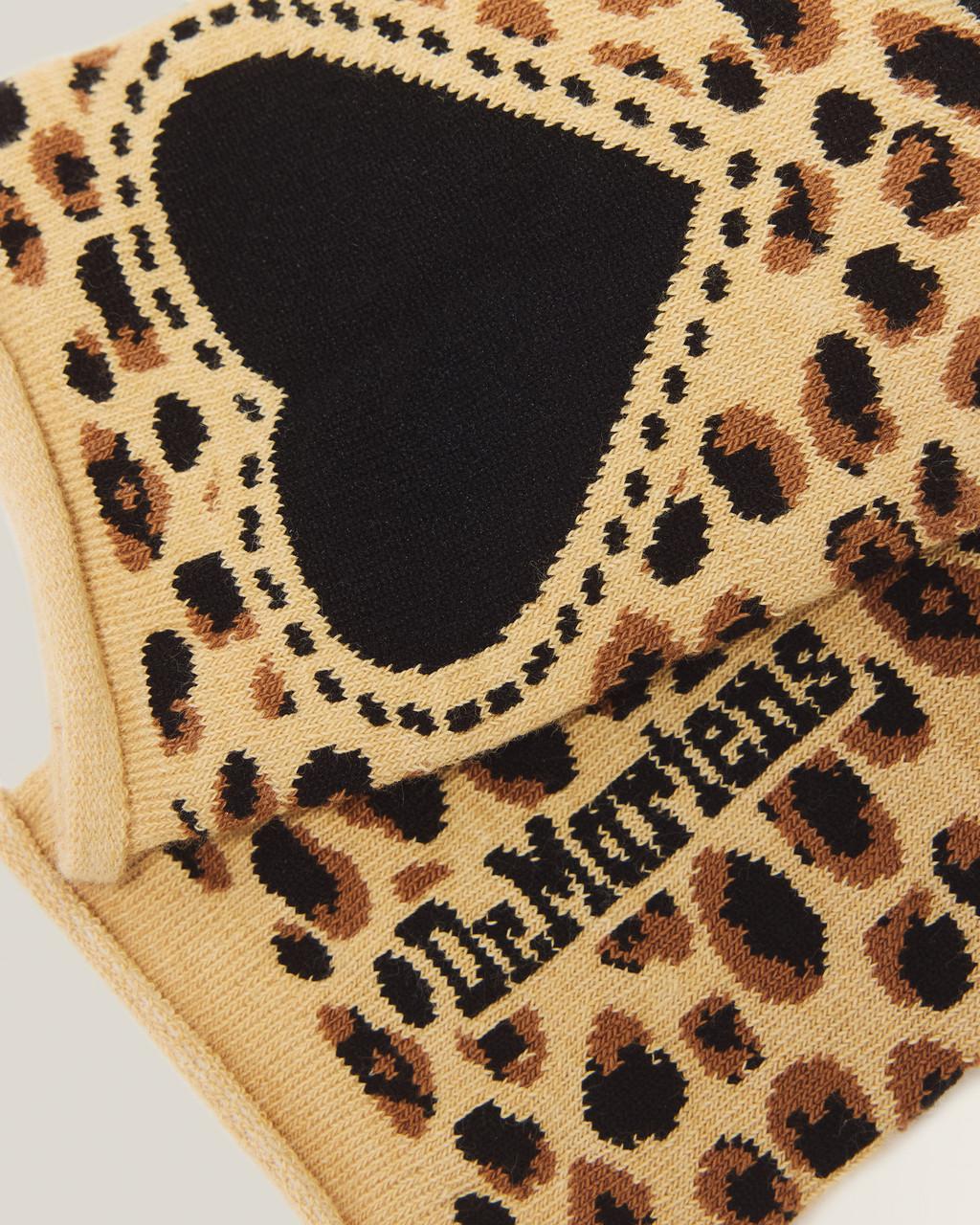 Leopard Heart Cotton Blend Socks - Light Tan - image 3