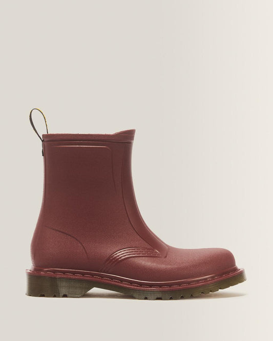 1460 Rain Pull On Waterproof Boots - CHERRY RED PVC — PVC