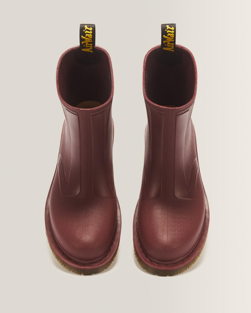 1460 Rain Pull On Waterproof Boots - CHERRY RED PVC — PVC - image 4