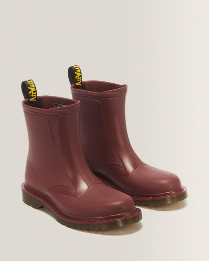 1460 Rain Pull On Waterproof Boots - CHERRY RED PVC — PVC - image 5