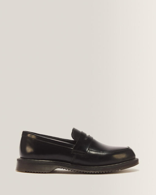 Temara Polished Smooth Leather Loafers - Black — Polished Smooth