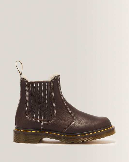 2976 Leonore II Faux Fur Lined Grizzly Leather Chelsea Boots - Dark Brown — Grizzly