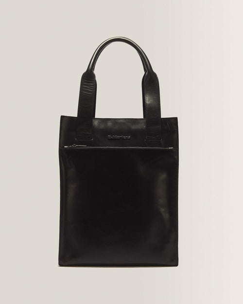 LEATHER TOTE BAG - BLACK — Mayhem Rb
