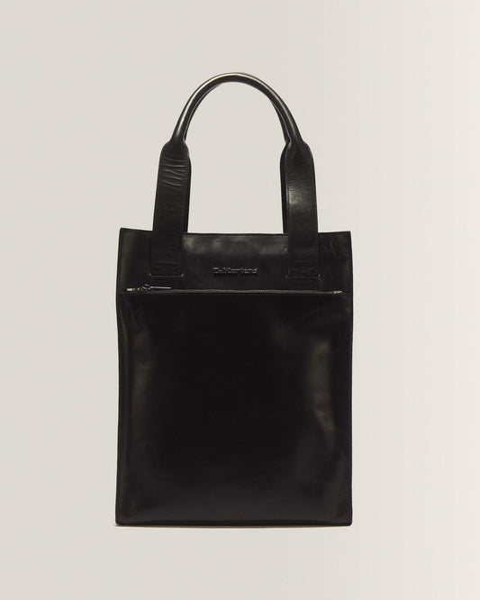 LEATHER TOTE BAG - BLACK — Mayhem Rb