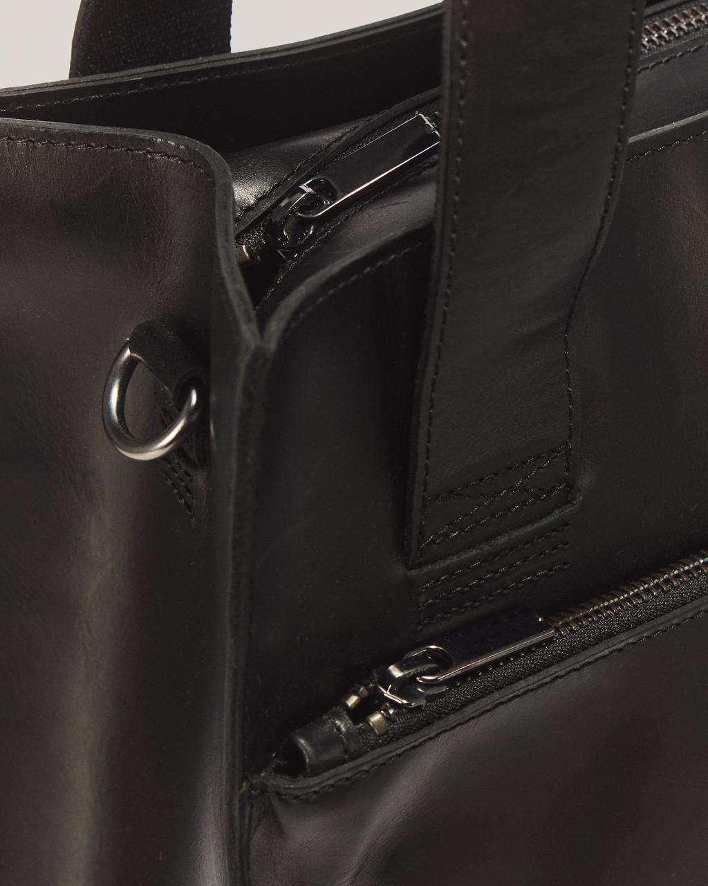 LEATHER TOTE BAG - BLACK — Mayhem Rb - image 3