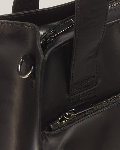 LEATHER TOTE BAG - BLACK — Mayhem Rb - image 3
