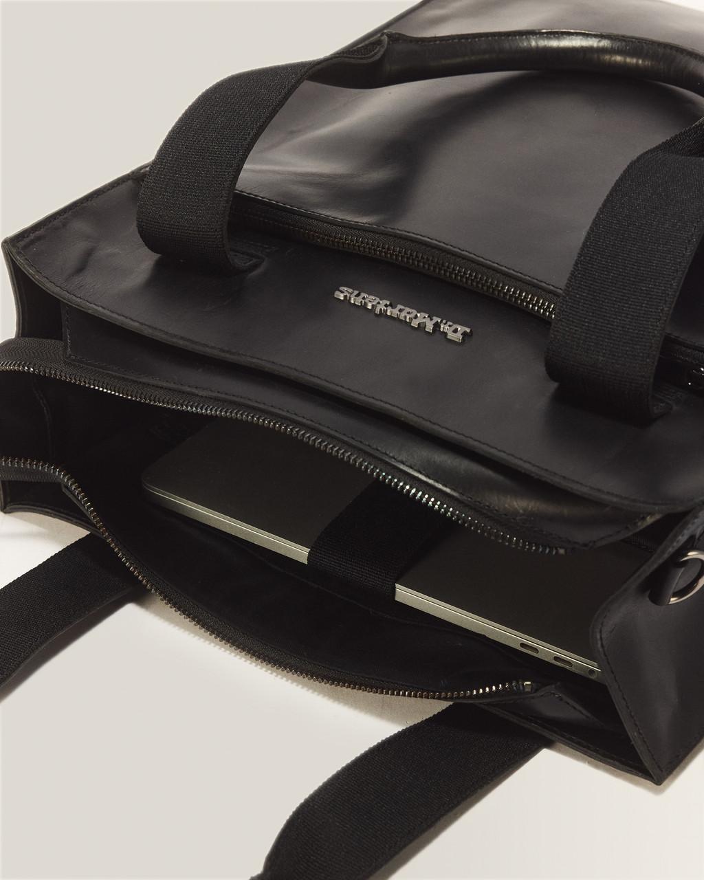 LEATHER TOTE BAG - BLACK — Mayhem Rb - image 6