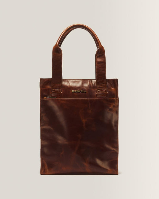 LEATHER TOTE BAG - AMBER TAN — Mayhem Rb