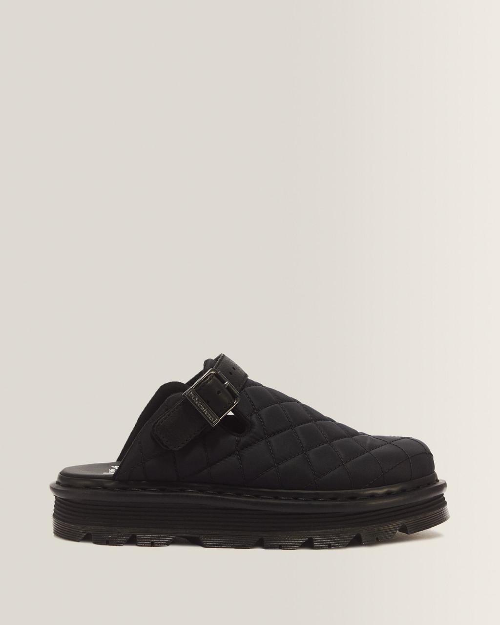 Zebzag Quilted Canvas Platform Mules - Black — Econyl Woven WR+Grizzly
