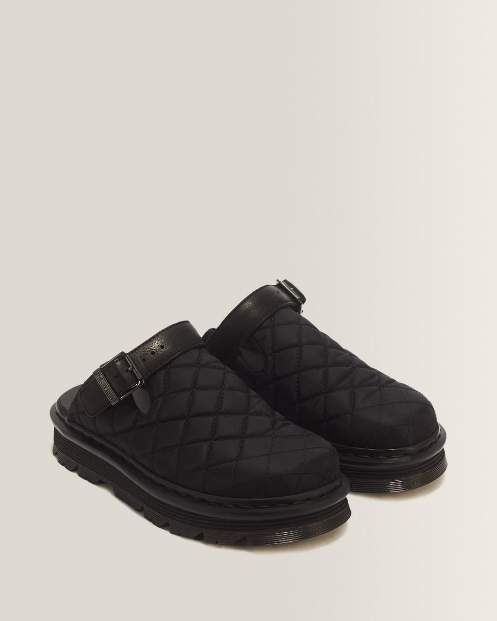 Zebzag Quilted Canvas Platform Mules - Black — Econyl Woven WR+Grizzly - image 5