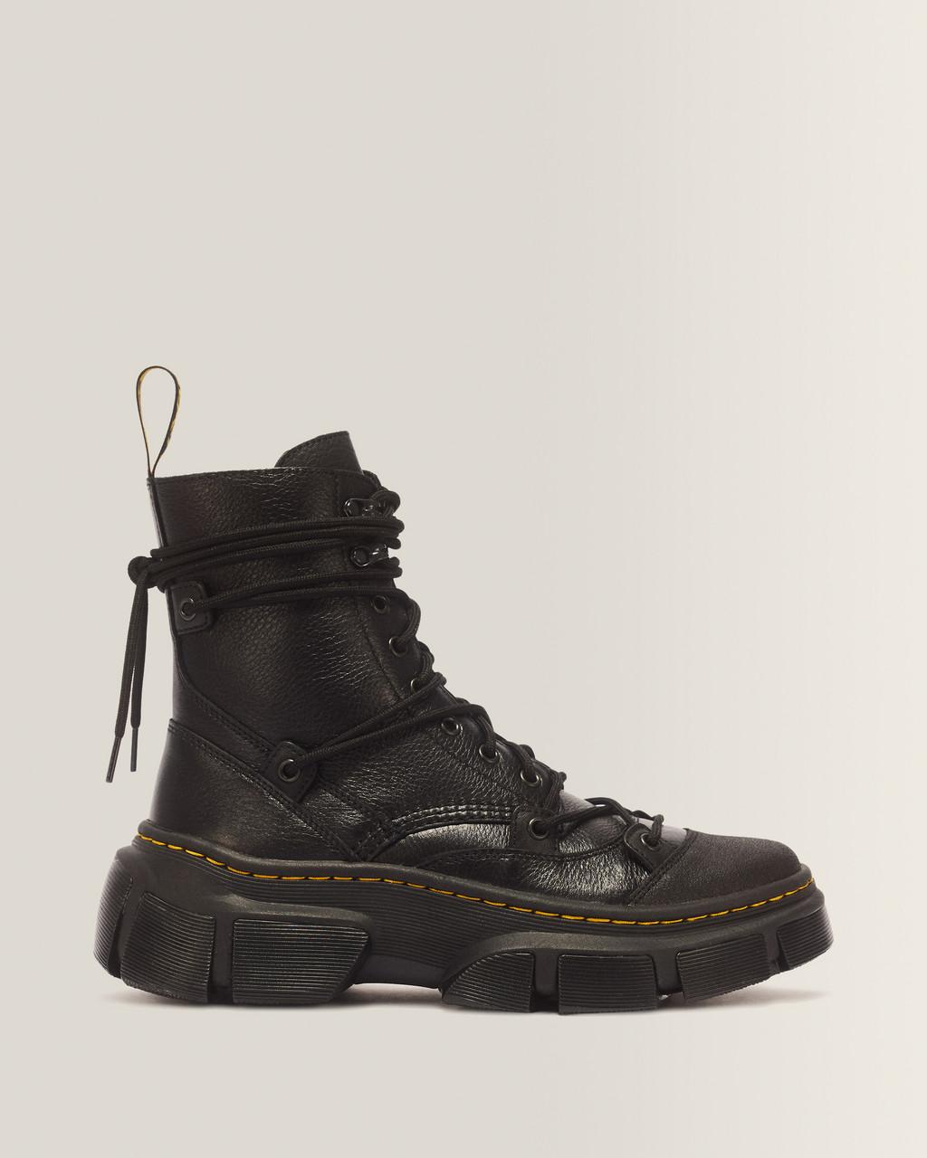 DMXL 8-eye leather boots - Black — Lunar+Rubber Grained Leather
