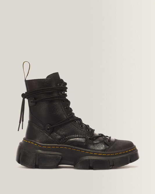 DMXL 8-eye leather boots - Black — Lunar+Rubber Grained Leather