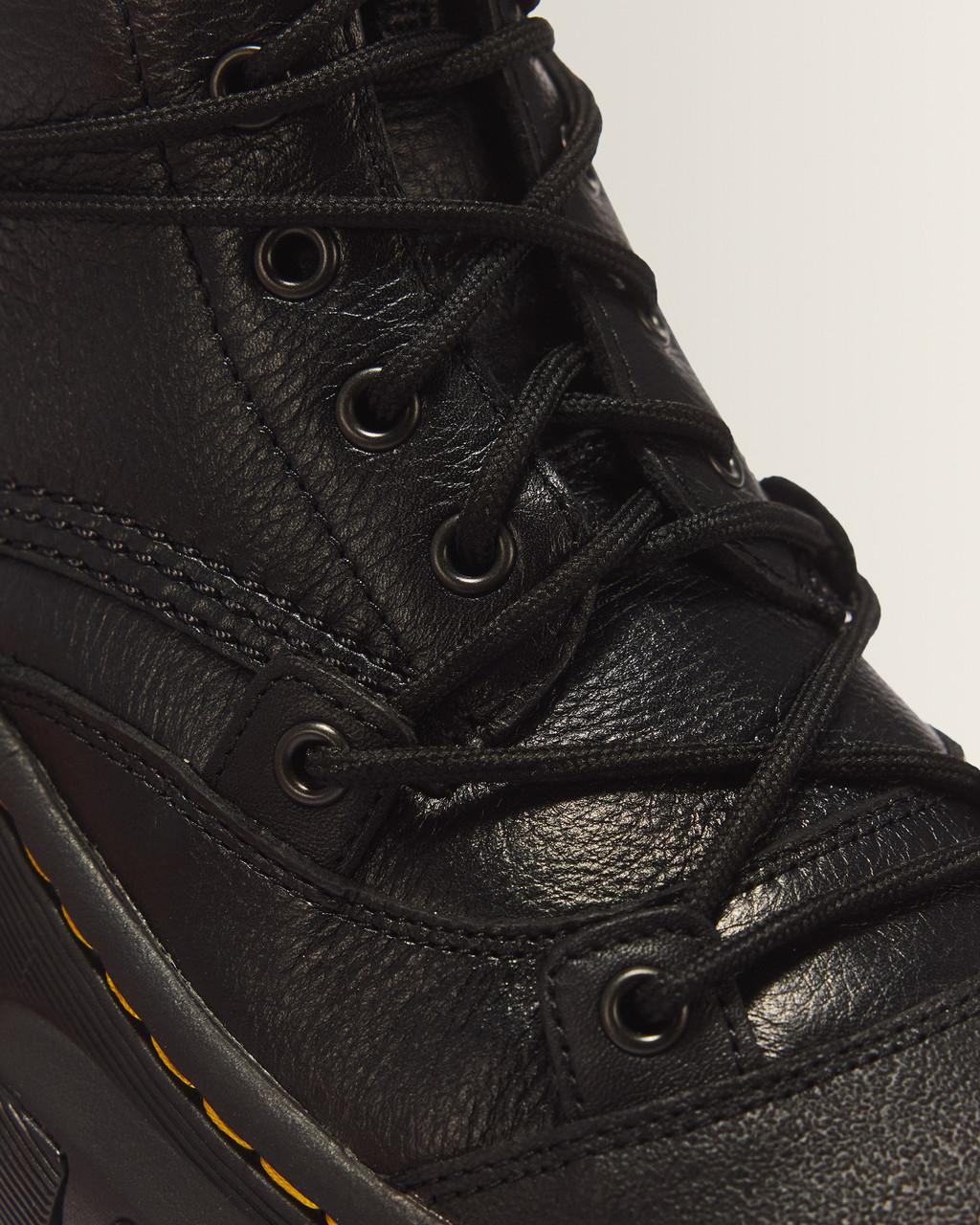 DMXL 8-eye leather boots - Black — Lunar+Rubber Grained Leather - image 3