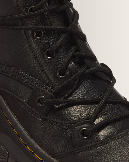 DMXL 8-eye leather boots - Black — Lunar+Rubber Grained Leather - image 3