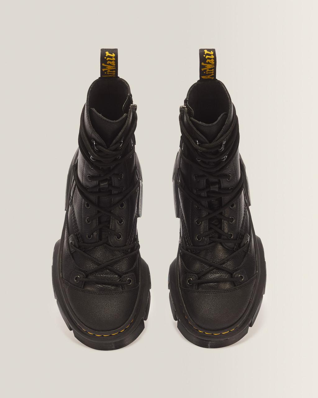 DMXL 8-eye leather boots - Black — Lunar+Rubber Grained Leather - image 4