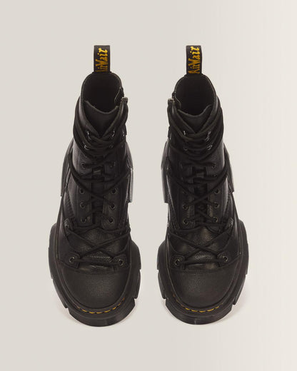 DMXL 8-eye leather boots - Black — Lunar+Rubber Grained Leather - image 4