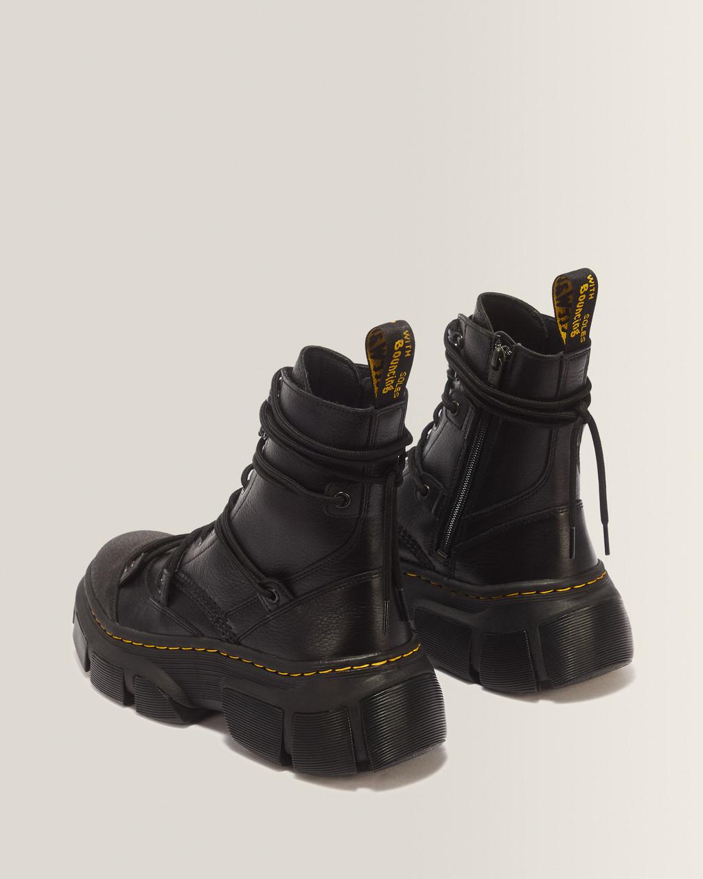 DMXL 8-eye leather boots - Black — Lunar+Rubber Grained Leather - image 6