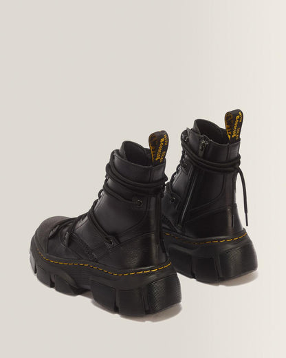 DMXL 8-eye leather boots - Black — Lunar+Rubber Grained Leather - image 6