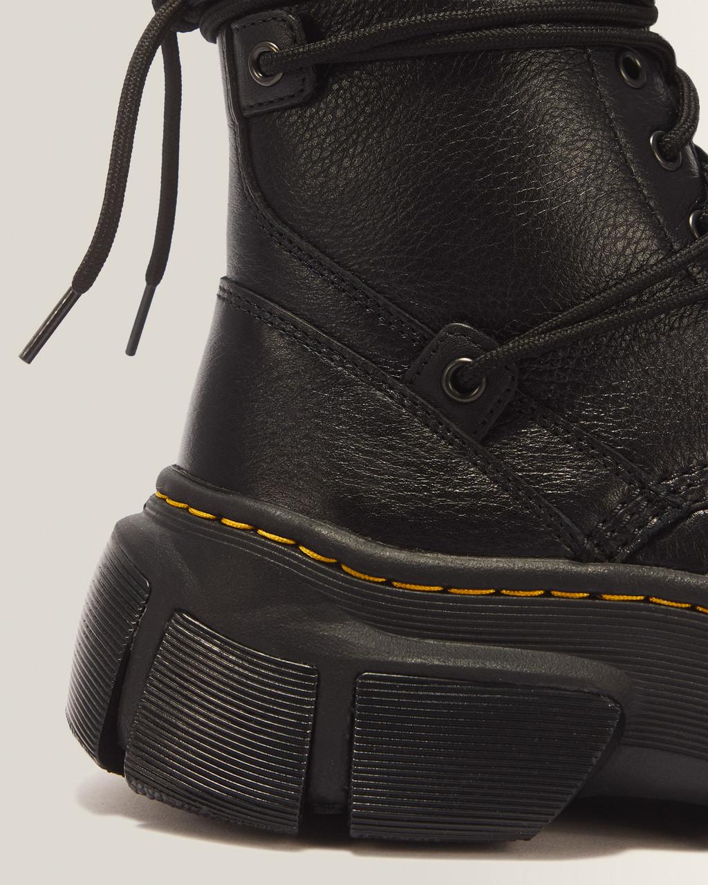 DMXL 8-eye leather boots - Black — Lunar+Rubber Grained Leather - image 8