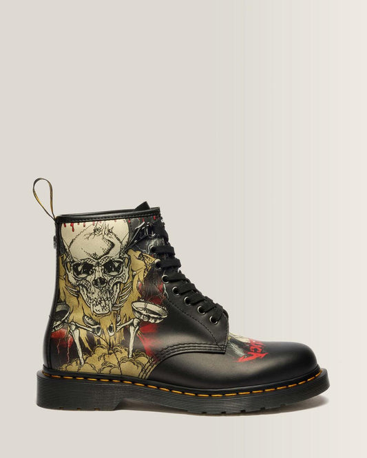 1460 Metallica Skull Lightning - White & Multi — Backhand+Metallica Skull Lightning Print