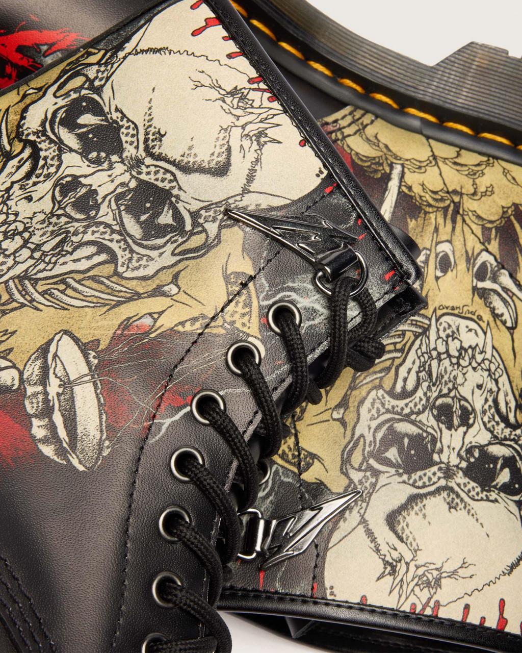 1460 Metallica Skull Lightning - White & Multi — Backhand+Metallica Skull Lightning Print - image 3