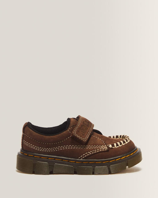 Toddler Raffe Strap Tumbled Nubuck Strap Shoes - Dark Brown — Tumbled Nubuck